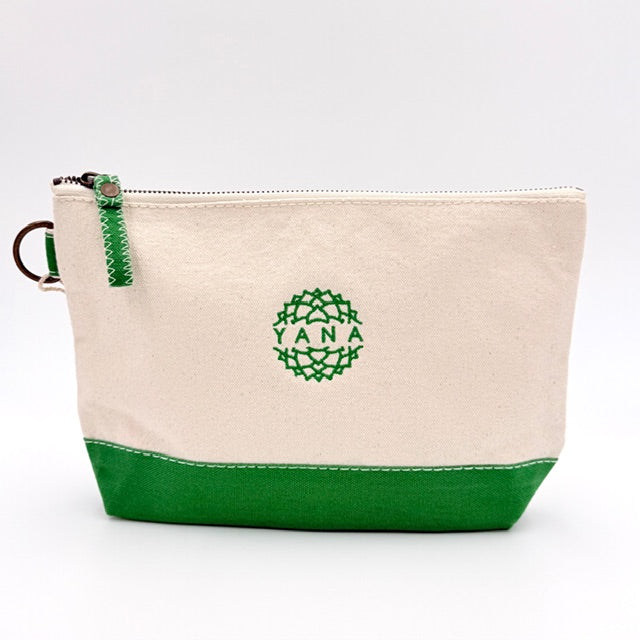 Y A N A™️ Embroidered Canvas Cosmetic Pouch